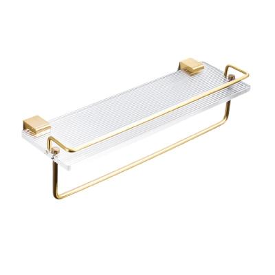 China Modern Chinese Manufacturer Space Aluminum Bathroom Corner Single Layer Shelf for sale