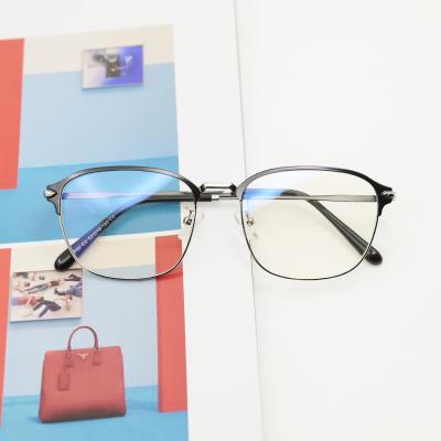 China Hot Sale Optical Frame Fashion Eyewear Metal Frame Glasses Businessman Optical Sight Promotional Stocks Full for sale