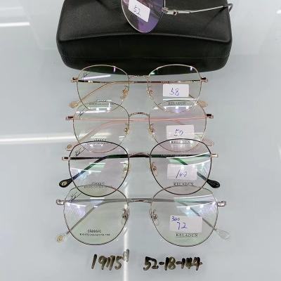 China Newest Retro Men's Women's Eyewear Optical Frame 2022 Stock Metal Ready Optical Glasses Eyewear for sale