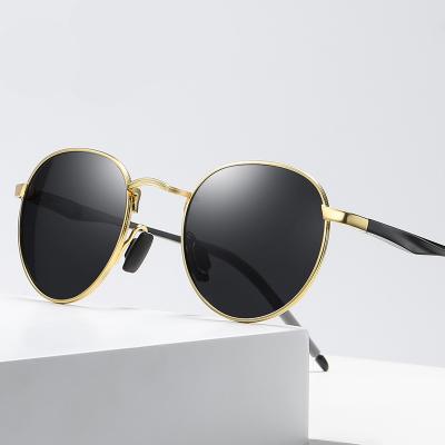 China Sports Sunglasses Promotional Sunglasses Polarized Aluminum Men Black Round Sun Glass Vintage Sunglasses Polarized for sale