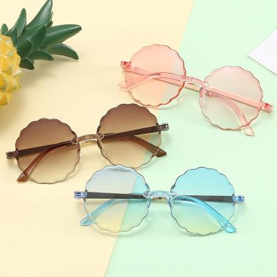 China Promotional Clear Glass Fashion Sunglasses Kids Rimless Sunglasses 2021 Fashion Stylish Trendy Sun Glasses for sale