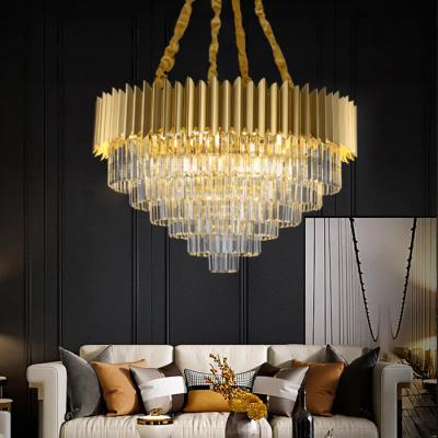 China Wholesale Hotel Luxury Wedding Decorate Modern Luxury Living Room Gold Ceiling Home LED Crystal Chandelier for sale