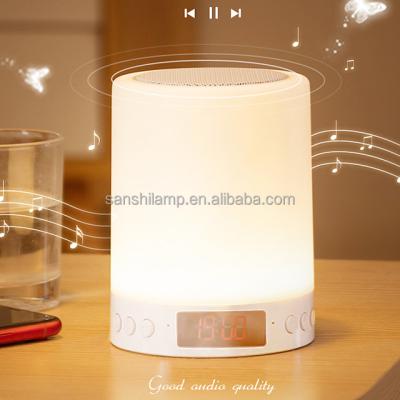 China Modern Rechargeable Indoor Table Light RGB Music Environment Atmosphere Lamp Alarm Clock Table Lamp for sale