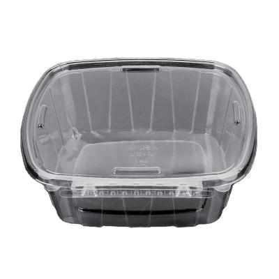 China Disposable Custom Wholesale Clear Disposable PET Salad Bowl With Hinged Lid Plastic PET Tamper Evident Food Container for sale