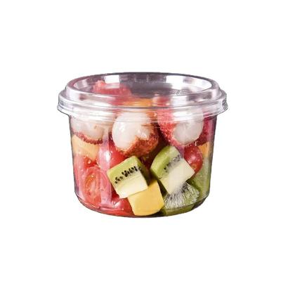 China Disposable Customized Hight Quality Transparent PET Disposable Plastic Fruit Food Deli Container Cups With Lid for sale