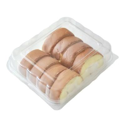 China Disposable Custom plastic disposable PET transparent pastry bakery dessert packaging cookies box with lid for sale