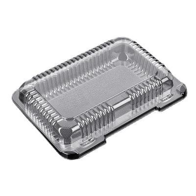 China Disposable Wholesale Clear Disposable Rectangular PET Plastic Clamshell Hinged Cake Packaging Containers for sale