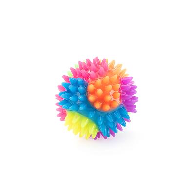 China Rainbow TPR Ball Bite Toy Balls Grinding Puzzle Flash Resistant Pet Toys Colorful Light Bite Rainbow Dog Toy Balls for sale