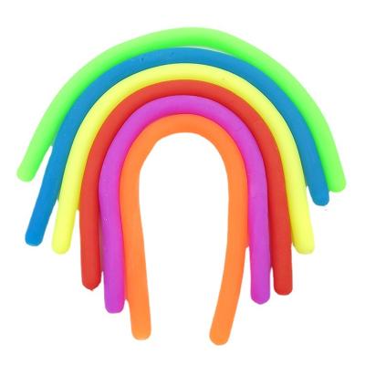 China Soft 3 Grade Sensory TPR Noodle Compression Toys Stretchy String Fidgety Person Stress Reliever Toy Soft Rubber Customize for sale