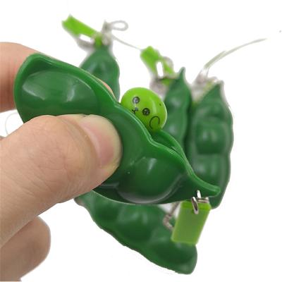 China New TPR AntiStress Beans Squeeze Toys Squishy Head Chain Trigger Customize Fidgety Person Toys for sale