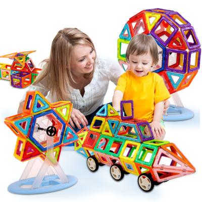 China Building Toy Preschool Plastic Magnetic Building Blocks Sets Safe DIY Puzzle Toys Educational 3D ROD Toy For Kids for sale