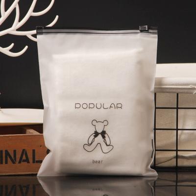 China Shenzhen PVC Disposable Plastic Makeup Zip Lock Bag For Clothes Matt Plastic Zip Lock Plastic Packaging Bag for sale