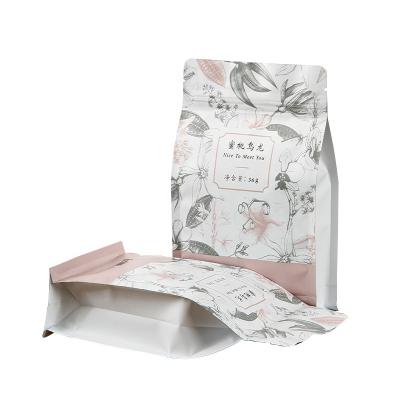 China Wholesale Tea Bag Matte Stand Up Tea Zipper Packaging Bag Foil Ziplock Bag With Tear Notch for sale