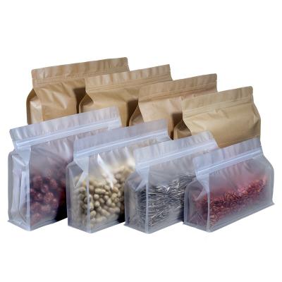 China Transparent Aluminum Foil Package Bag Plastic Flat Bottom Ziplock Clear Bag For Food for sale