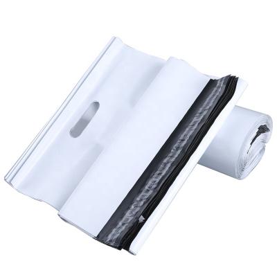 China 2021 Tear-proof/Nice Hotsale Strong Adhesive Opaque White HDPE Messenger Package Opaque Printing Plastic Express Packaging Bags With Handle for sale