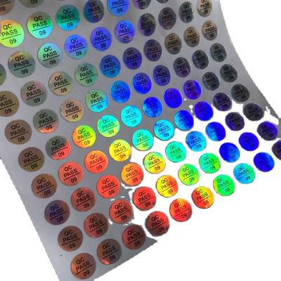 China Waterproof Custom Printed 3D Hologram PVC Stickers Silver Labels Shiny Original Adhesive Hologram Sticker for sale