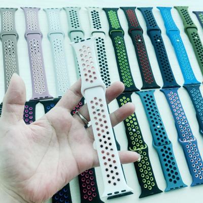 China New Rubber Color For Sports Band Watch Strap For Apple Watch Sport Band Silicone Straps 38mm 40mm 42mm 44mm Series 5/4/3/2/1 for sale