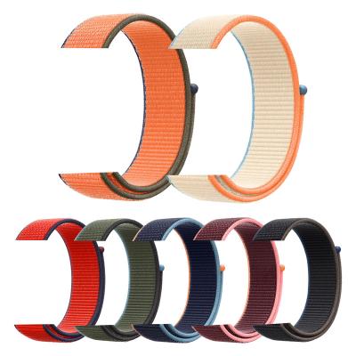 China Fabric Smart Watch Strap Nylon Fabric Wrist Band Rainbow Sport Loop Strap Pulseira Band For 7/6/5/4/3/2/1/S Series apple iphone watch for sale