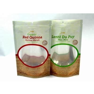 China Food Grade BIODEGRADABLE Dried Fruit Red Quinoa Plastic Packaging Bags With Window for sale