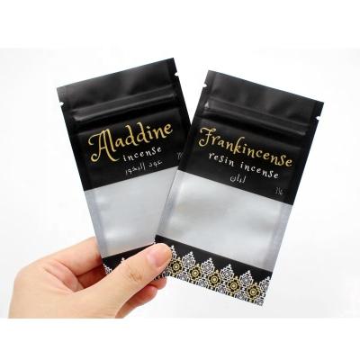 China Custom Wholesale Food Matte Black Zipper Bag Resealable Perfume Oils Packaging for sale