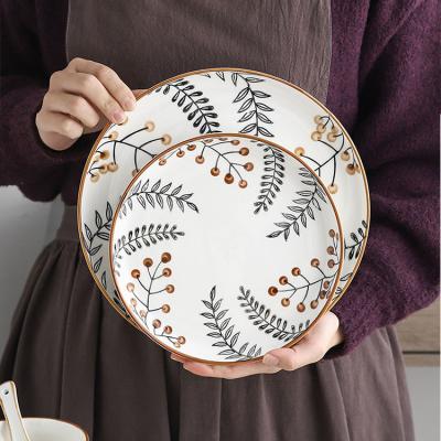 China Factory Direct Selling Tableware Viable Nordic Style Serving Dish Ceramic Dinner Plate Sets For Hotel Restaurant Used for sale