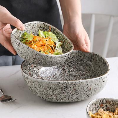 China Sustainable Eco Friendly Hotel Used Kitchen Stoneware Salad Ramen Bowl Set Japanese Style Bowl for sale