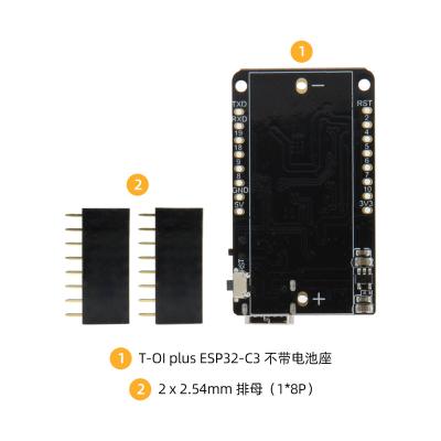 China LILYGO T-OI plus ESP32-C3 RISC-V MCU Wi-Fi Bluetooth wireless module development board with 16340 battery support T-OI plus for sale