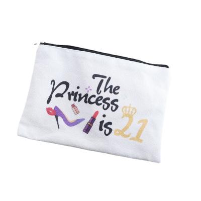 China BIODEGRADABLE Canvas Pen Bag Cotton Makeup Zipper Corner Pinch Pen Bag Cotton Creative Student Cosmetic Bag for sale