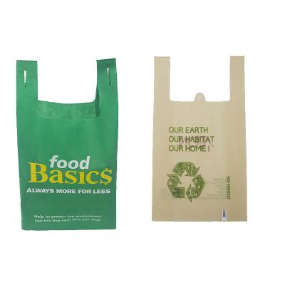 China Factory wholesale non-woven vest bag BIODEGRADABLE can print type advertising packaging LOGO pattern supermarket shopping bag vest bag for sale