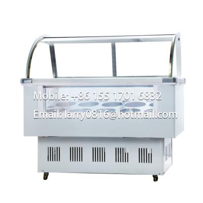 China Single-temperature 220V commercial LK-1.4BDQ 10buckets or 14pans used continuous ice cream display freezer for sale for sale