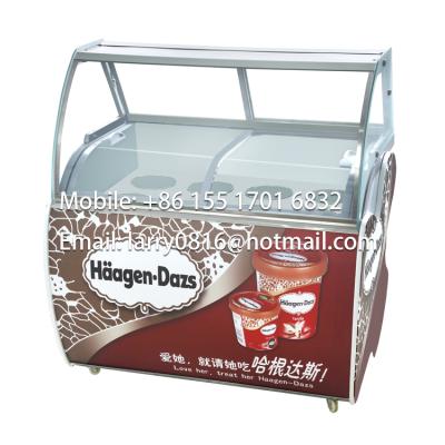 China Customizable Single-Temperature Hot Selling Italian Ice Cream Freezer Ice Cream Display Case/CE Freezer Fridge Gelato Cases for sale