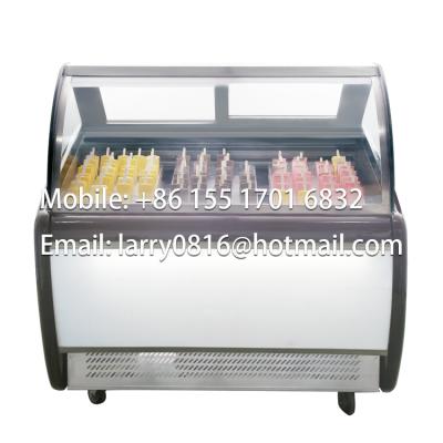 China Cost-effective Single-temperature helado cabinet curved glass door freezer for sale