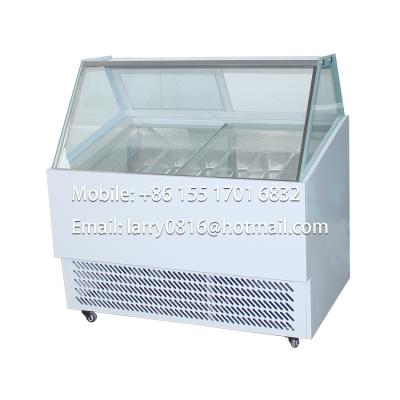 China Single-temperature air cooled auto defrost no fog gelato ice cream freezer display -28 Celsius for sale