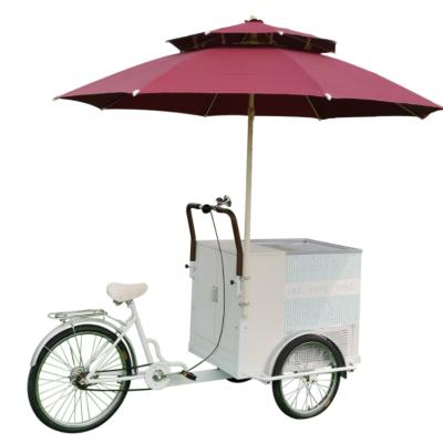 China New Attractive Commercial Supply Refrigerated Tricycle Bike With 110v AC Freezer for sale