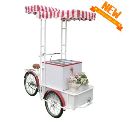 China New Store Market Scenic Area Park Commercial Catering AC 220v Attractive Ice Cream Freezer With Bike for sale