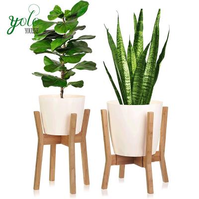 China Modern Indoor/Adjustable (8-12 inch) Plant Bamboo Stand for Home for sale