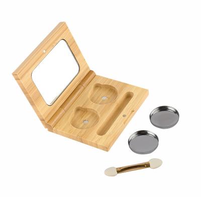 China Recyclable Convenient Bamboo Makeup Box Bamboo Eyeshadow Box for sale