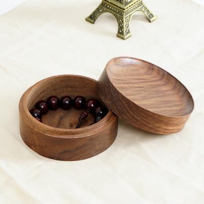 China Black Walnut Handmade Jewelry Box Solid Wood Ring Box Earring Box for sale