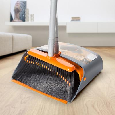 China Jehonn BSCI Sustainable Household Cleaner Windproof Plastic Iron Handle Long Broom And Dustpan Hardware Set for sale