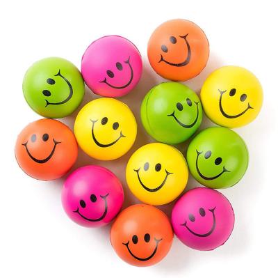 China Promotional PU Smiley Ball Expression Antistress Ball Toy PU Stress Ball Eco Friendly Biodegradable for sale