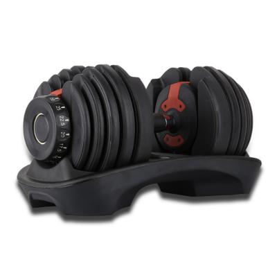 China Plastic Dip Into Adjustable Dumbbell 52.5lb 24kg Dumbbell 552 Adjustable Dumbbell Set for sale