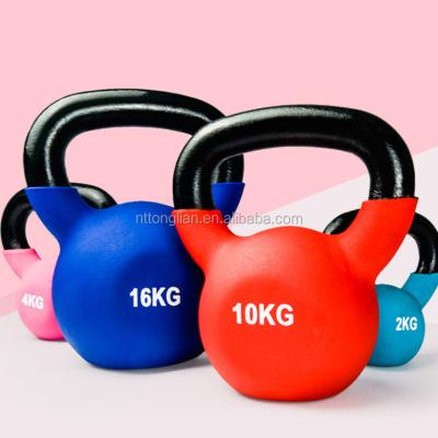 China Commercial Use China Logo Vinyl Kettlebell Pvc Coated Custom Colored Kettlebell For Weightlifting Exercise for sale