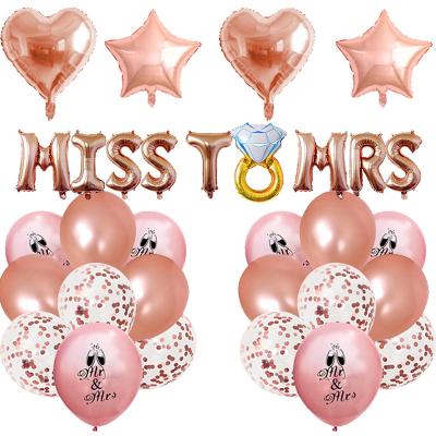 China Wedding Party Rose Gold Bride To Be Balloons Set MISS TO MRS 16inch Foil Balloons Bride To Be Balloon Set for sale