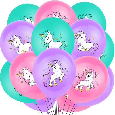 China Festival Decoration 12inch Cute Unicorn Balloons For Birthday Party Baby Shower Wedding Unicorn Party Supplies for sale