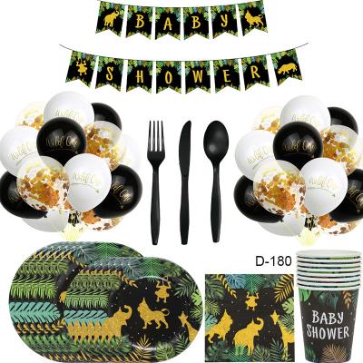 China Savage One Event Birthday Decorations for Boys Black and Gold Savage Balloons High Banner 1st Birthday Party Supplies for sale