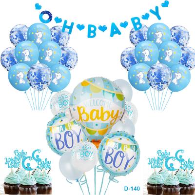 China Decoraive it's a boy latex balloon with unicorn design cake topper and baby shower cup for baby shower decorations for sale