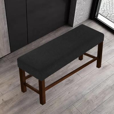 China Simple Bench Covers Furniture Protector Covers Shape Fit Stretch Storage Bench Covers Foot Rest Spandex Jacquard Checked for sale