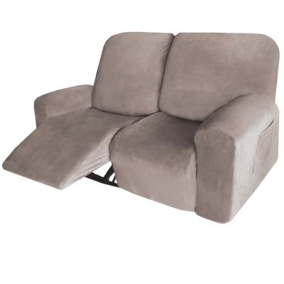 China Simply 2 Seat Velvet Stretch Recliner Covers with 1-Piece Pockets Recliner Chair Covers for Recliner Couch Cover for sale