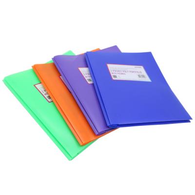 China Wholesale Custom Waterproof A4 PP Colorful Plastic 2 Pocket Document File Folder for sale