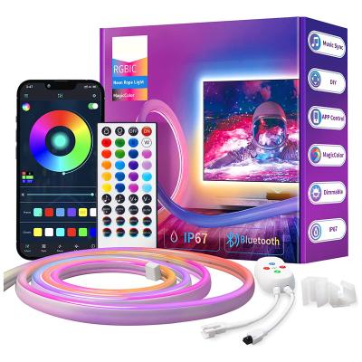 China Weicao RGBIC 5050 RGB and IC Light Effects Weicao RGBIC 5050 Neon Lamp Strips Music Synchronization APP IP67 Smart Control 40 Head Remote String Strip Lights for sale